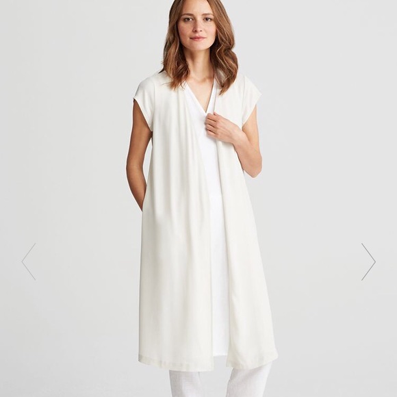 Eileen Fisher Tops - EILEEN FISHER Large Crepe Silk Georgette NEW $398